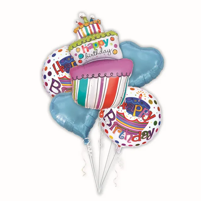 5pcs Birthday cake foil balloons helium balloon globos inflatable happy birthday balloons air balls party supplies baby shower