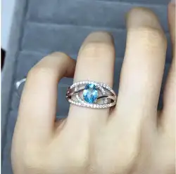Топаз кольцо gem палец кольцо натуральной Голубой топаз 925 Серебряное кольцо Оптовые для мужчины или женщины