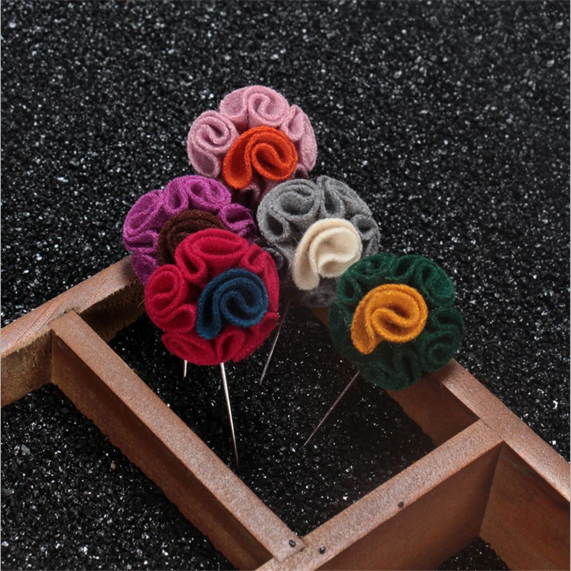 5pcs/lot Wholesale Brooch Brooch Men Two Colors Lapel Pin Flower