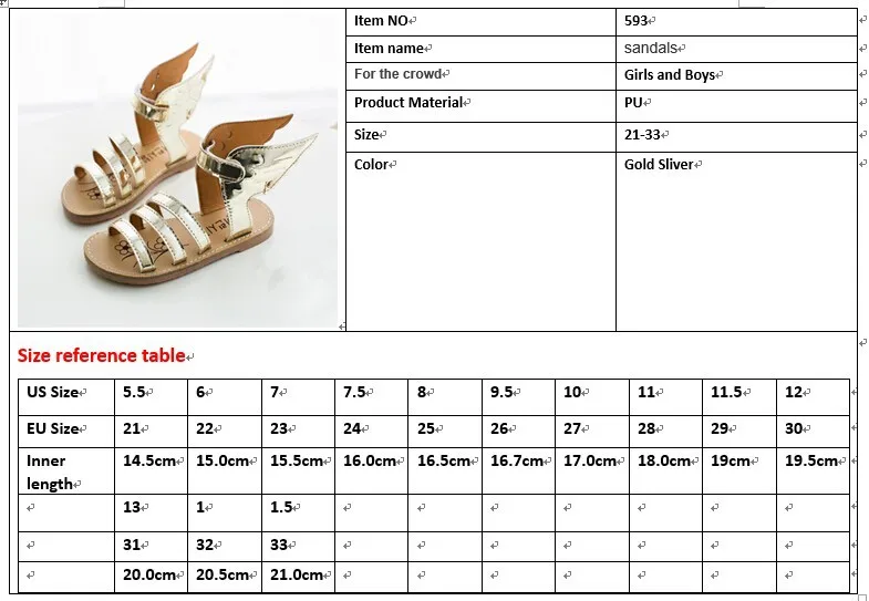 Дети коована's сандалии лeтo дeтскиe Серебряные; золотые туфли крылья для мальчиков и девочек обувь, римские сандалии детская обувь