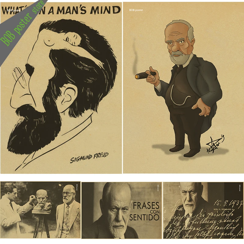 Винтажный Классический Зигмунд Freud What's On a Man's Mind плакат домашний декор живопись ретро крафт настенная бумажная наклейка