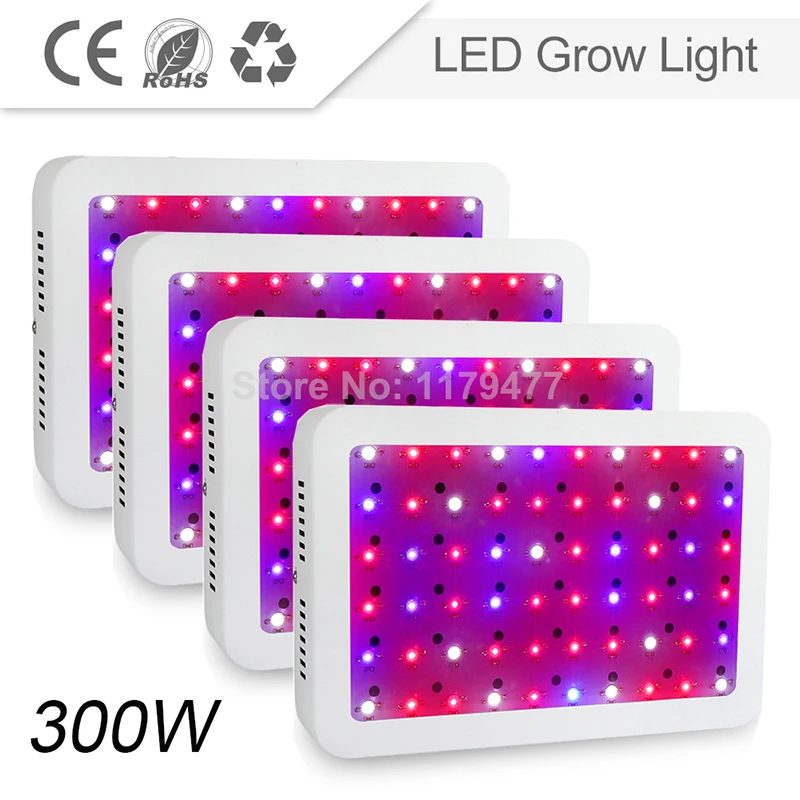 

4PCS 300W High Power LED Grow Light Full Spectrum 410-730nm Red/Blue/White/UV/IR For Indoor Cultivation Plant Flower Growth Lamp