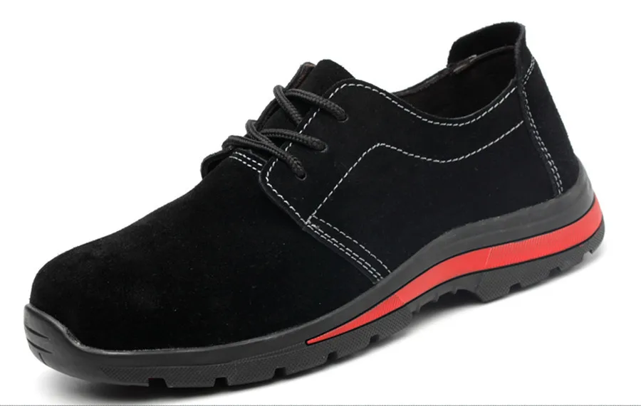 Модная мужская обувь из коровьей замши рабочие ботинки Цифровой Повседневная дышащая анти-пирсинг стальным носком Защитная Обувь