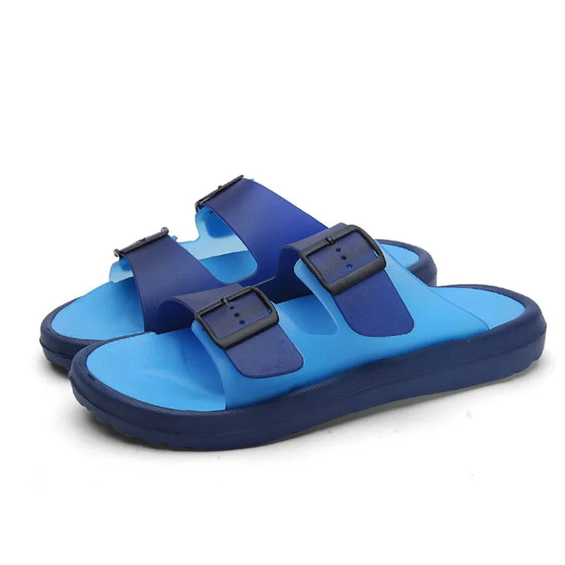 

Men Slippers 2019 Summer Mens Shoes Casual Breathable Beach Sandals Slippers Buckle Transparent Flip Flops Men Slides Flat
