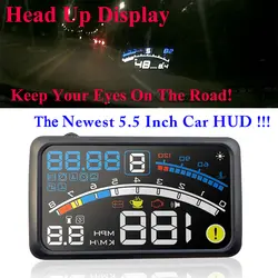 Ash-4e 5.5 "Head Up Дисплей HUD OBD II EOBD лобовое стекло проектор самоадаптацией автомобиля топлива и т. д. Параметр Дисплей ускорение Предупреждение