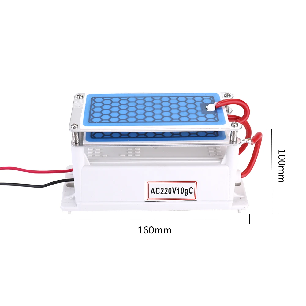 Портативный Керамический озоновый генератор 220 В 10 г двойной интегрированный долговечный керамический пластинчатый озонатор очиститель воздуха для воды
