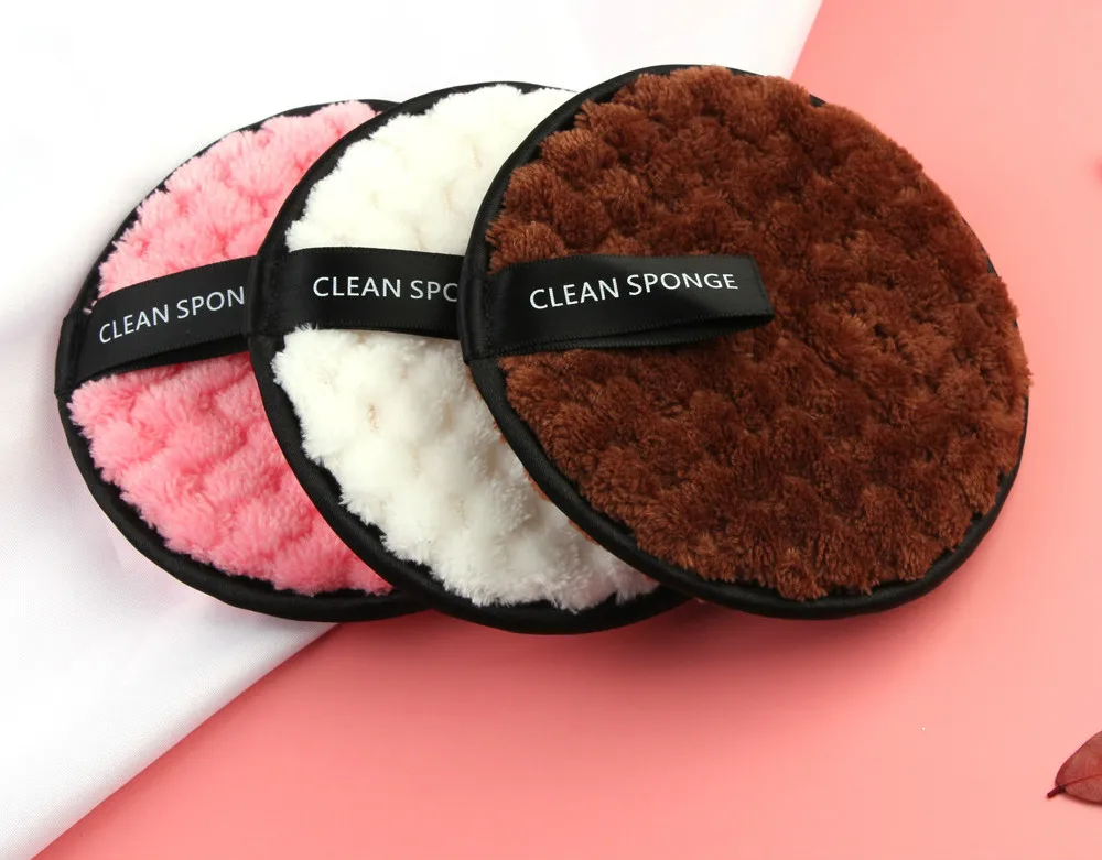 

Face Cleansing Towel Microfiber Cloth Pads Remover Makeup Sponge Container Make Up Sponge Makeup Sponge Stand Powder Puff Plush