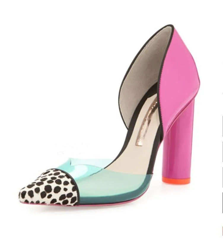 

Abesire 2019 Ladies Spring New Slip-on Pumps Girls Fashion Mixed Color Square High Heels Dress Party Shoes Women Horsehair Shoes