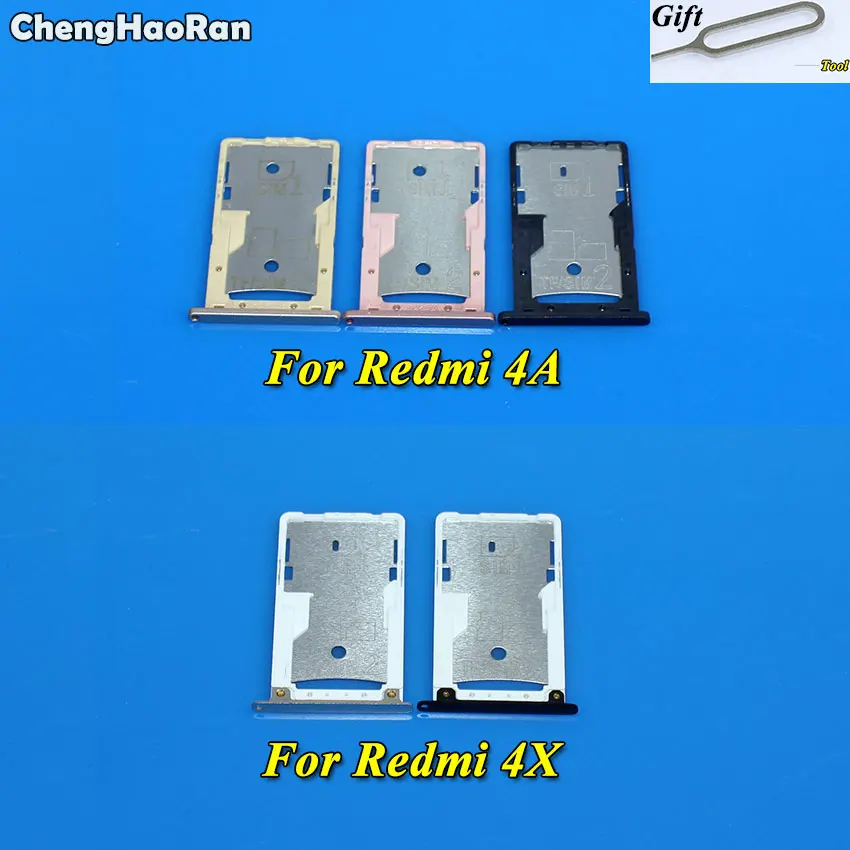 

ChengHaoRan For Xiaomi Redmi 4A 4X SIM Tray New Sim Card Slot Tray Sim Card Holder Slot Adapter with Tool