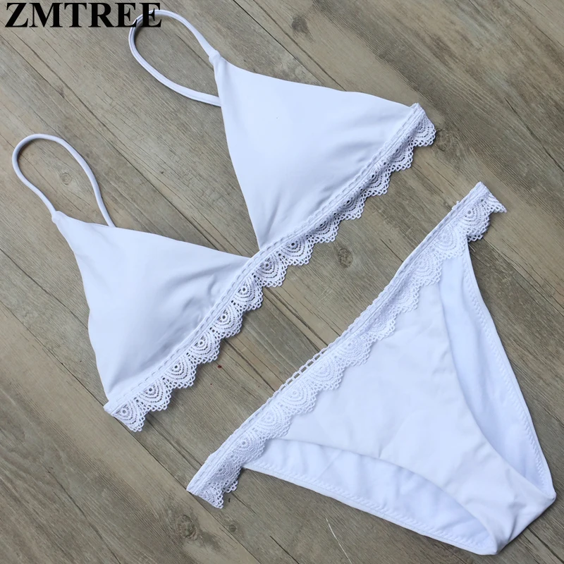 ¡NOVEDAD DE 2017! Bikini de encaje de la marca ZMTREE, conjunto de