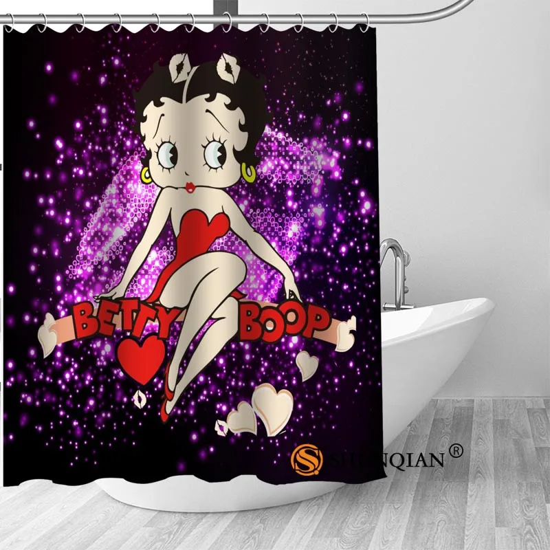 Custom Betty Boop Bath Curtain Fabric Modern Shower Custom Betty Boop Bath Curtain Fabric