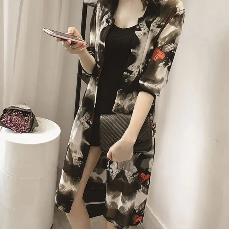 

New Summer Loose Fashion O-Neck Blouse Women High\Mid\Low Waist Casual Style Chiffon Blouse L2