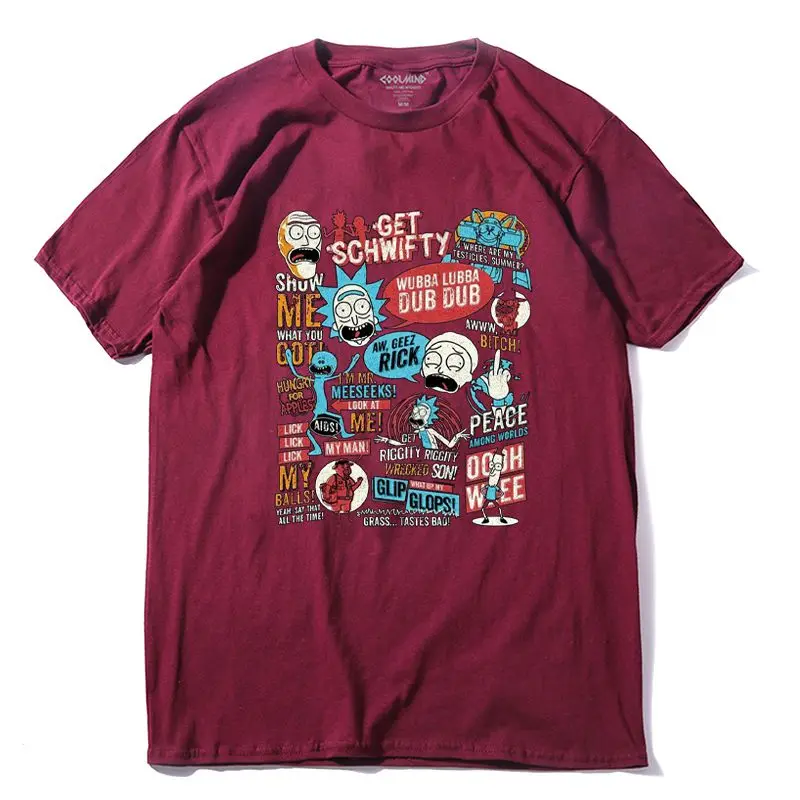 COOLMIND Хлопковая мужская футболка Рик и Морти, Повседневная футболка с принтом для мужчин, футболка с коротким рукавом и круглым вырезом, мужские футболки RI0116A