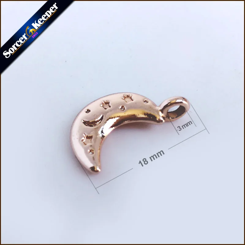 

Wholesale Charms Fine Jewelry 50PCs 10*18 mm KC Gold Tone Moon Shaped Charms Pendants Findings For Jewelry Making Charms XSP02