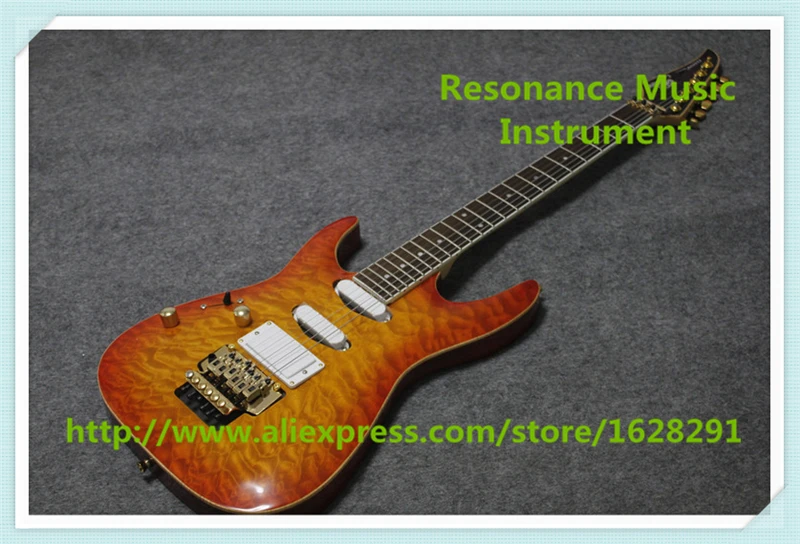 

Custom Shop China OEM Left Handed Quilted Finish Suneye Electric Guitar With Gold Floyd Rose Tremolo For Sale