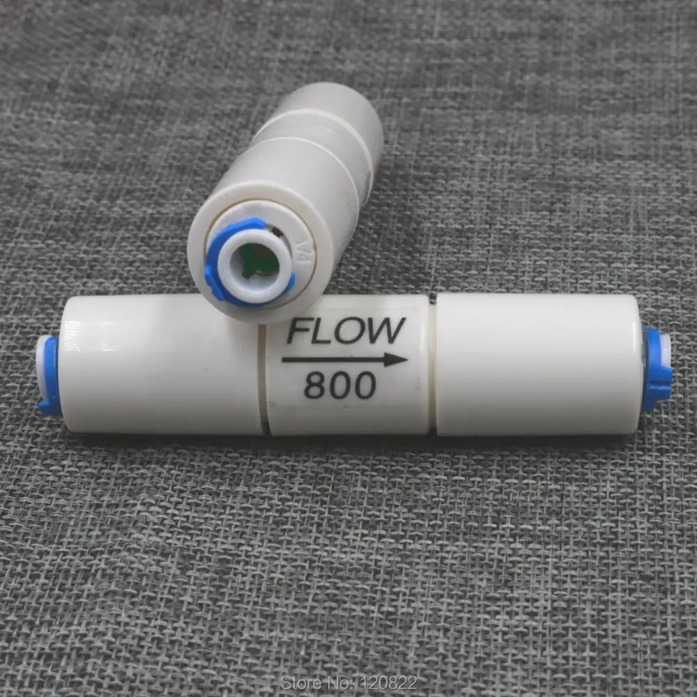 

2pcs/set Water Filter Parts RO Flow Restrictor 800cc 1:3 With 1/4" Hose Quick connection Reverse Osmosis Machine 200gpd