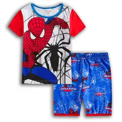Костюм Человека-паука красного, синего, черного цвета, костюмы Человека-паука, новый детский костюм с короткими рукавами и