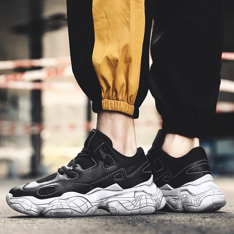 Kaufen QWEDF Männer turnschuhe marke Designer plattform Chunky turnschuhe männer sneakers lace up schuhe vulkanisierte schuhe tenis masculino G7 93