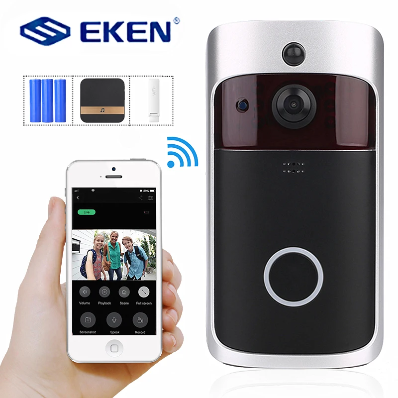 

EKEN 2019 Smart WiFi Video Doorbell Camera Visual Intercom with Chime Night vision IP Door Bell Wireless Home Security Camera