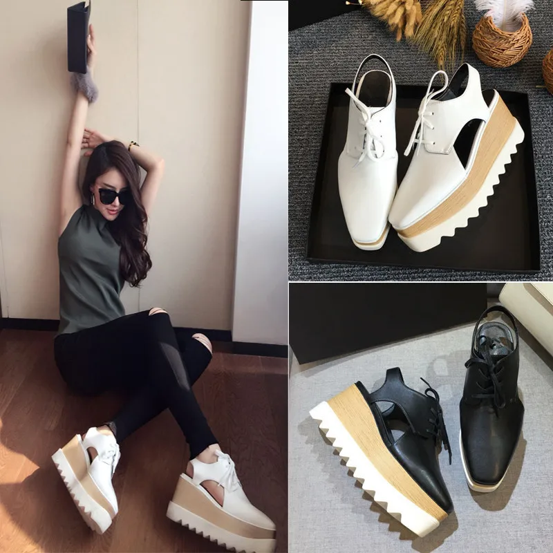 Femme Zapatos Peu Dames Carré Mode Bout forme Show Show Profonde Casual Mixte Couleur Plate Dentelle Marque up Oxford Plat Sandales Nouvelle Sneakers As as Mujer qU7wnA685x