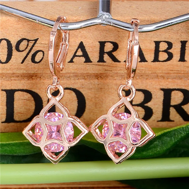 SHUANGR Newest Design Women Earrings Gold Color Shiny Fancy Austrian