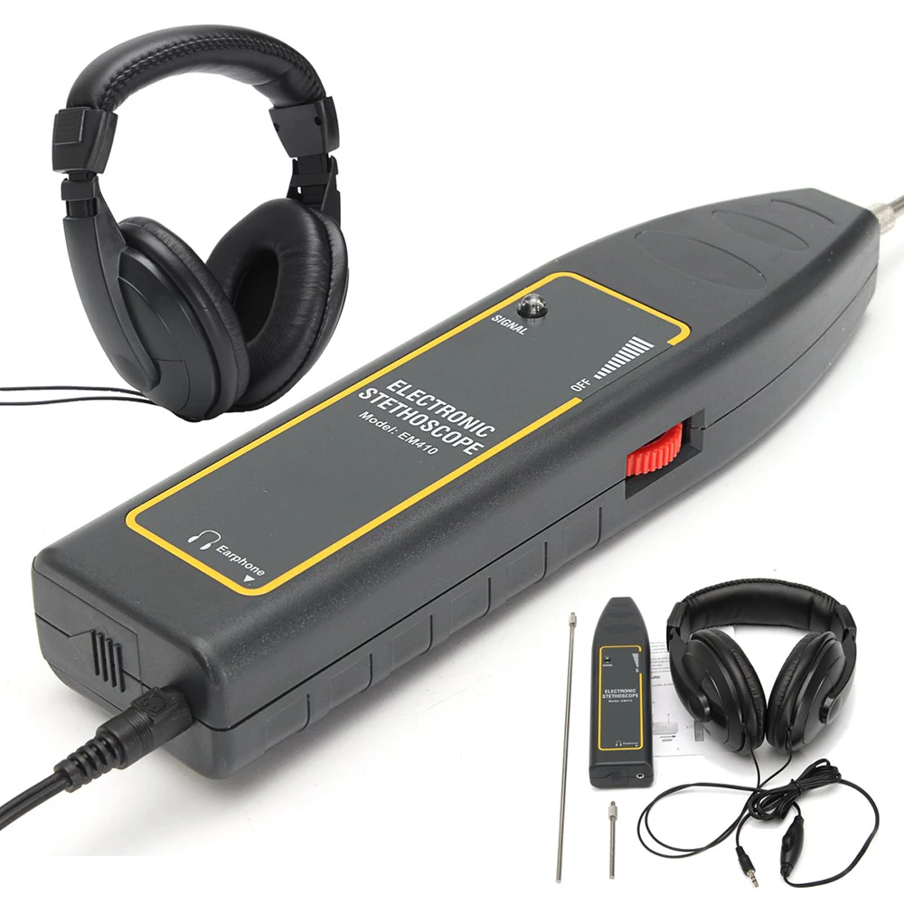 

Professional Auto Leak Detector Car Water Pipe Electronic Stethoscope Earphone Detection Equipment 100Hz~10kHz