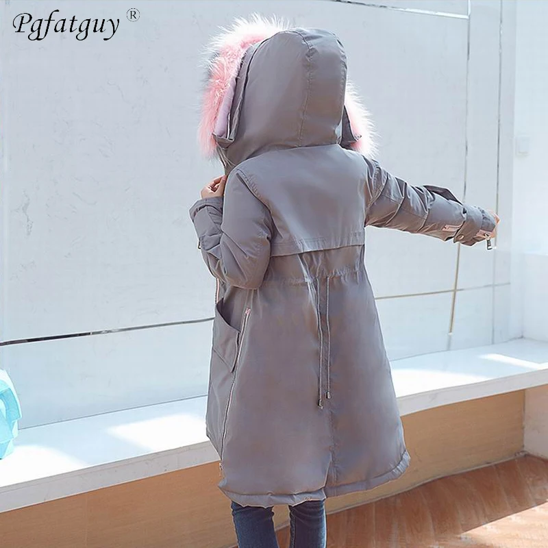Vers Le Usure Dame Vestes Épaisse blanc 2018 D'hiver Manteau Faux Parkas Fourrure rose Veste Vêtements Nouveau Femme Neige Bas De Femmes gris Noir IXXUSwZ7