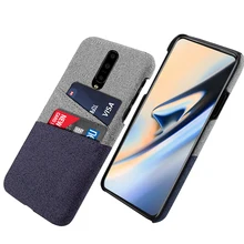 For OnePlus 7 7 Pro Case Retro Farbic Cloth Cards Holder Ultra Slim Fit Anti-Scratch Hard PC Back Cover For One Plus 7 Pro Case