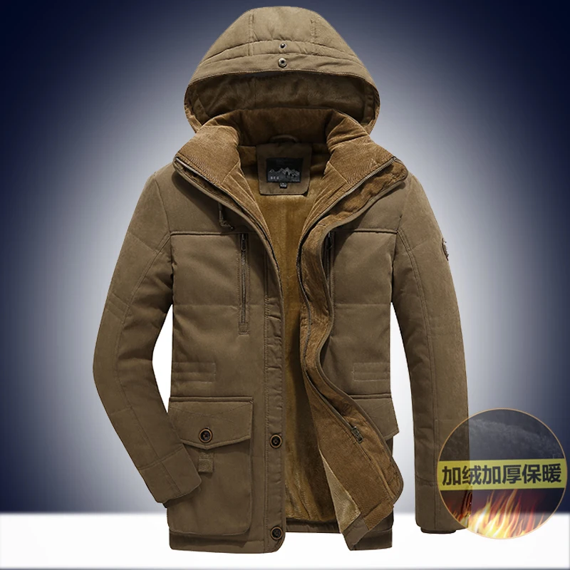 30 градусов AFS JEEP Зимняя парка Мужская veste homme hiver утолщенная Теплая Флисовая мужская куртка зимнее пальто мужские ветровки 6XL