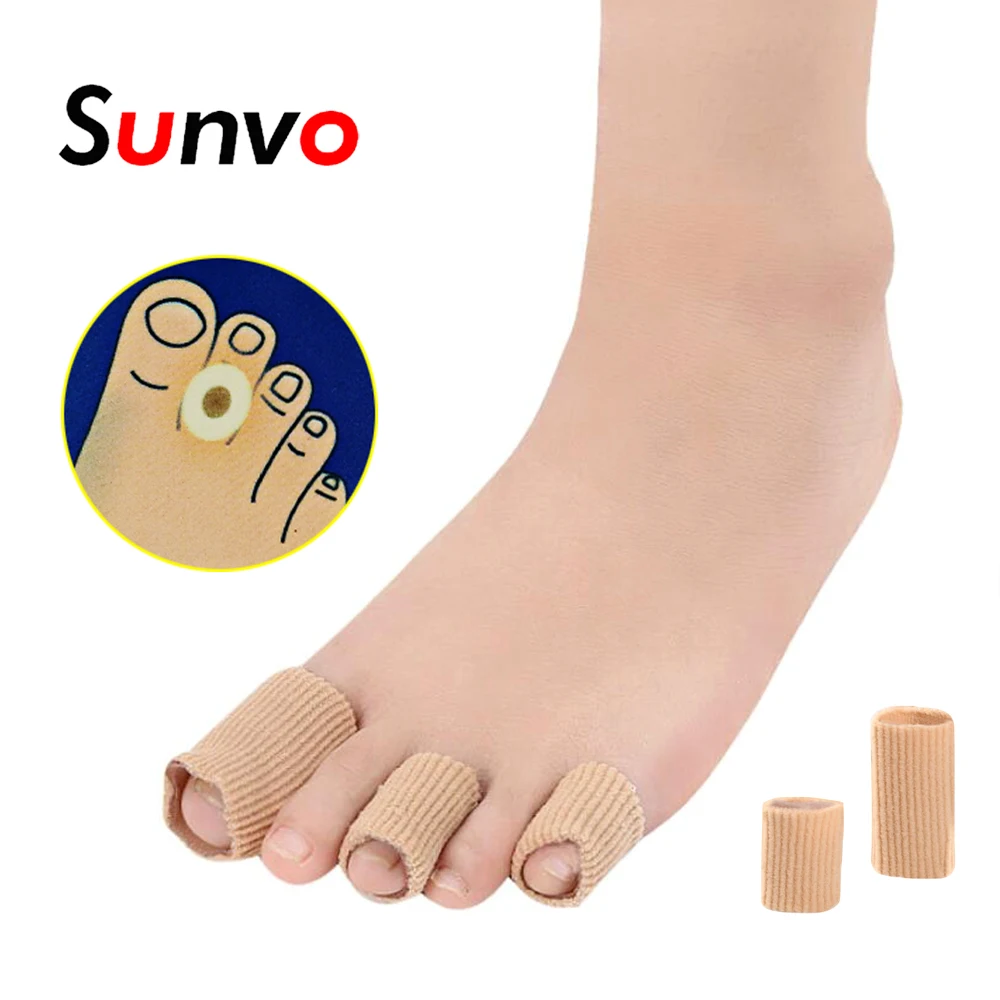 Sunvo Fabric Gel Finger Toes Protective Pad Hallux Valgus Bunion Calluses Corns Paronychia Blister Claw Toe Pain Relief Inserts