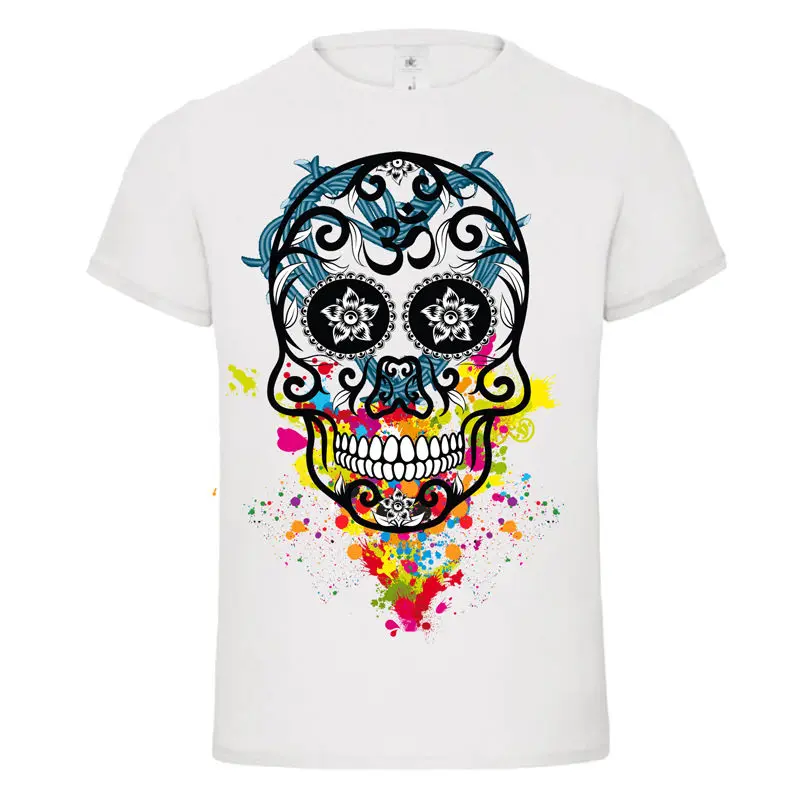 Колючая проволока череп SPLAT day of dead el muerte ТАТУИРОВКА Футболка dtg новый дизайн