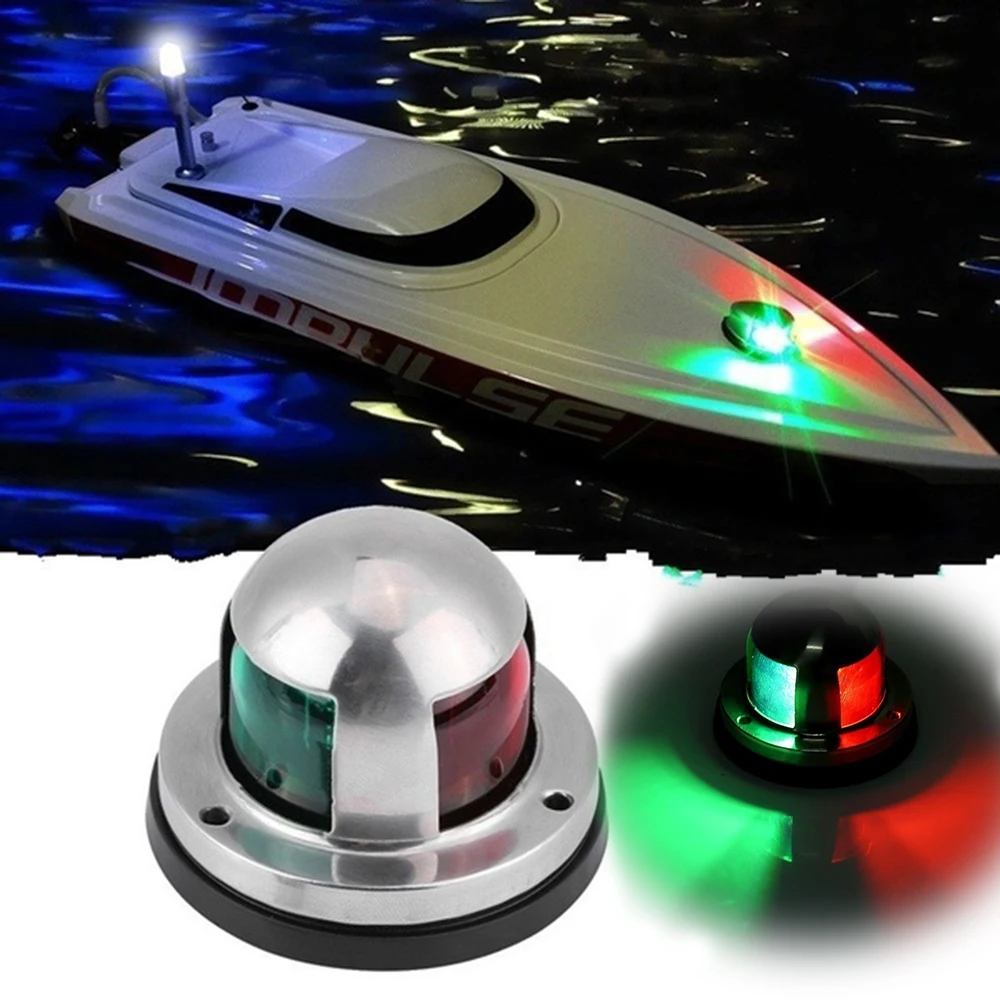 

12V LED Boat Navigation light Marine Boat Yacht Warning Light Pontoon Bright Stainless Steel Indicator Signal Lights Red Green