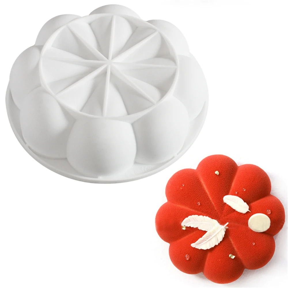 AMW Kitchen Silicone Bakeware Flower Shaped Silicone Baking Mold DIY