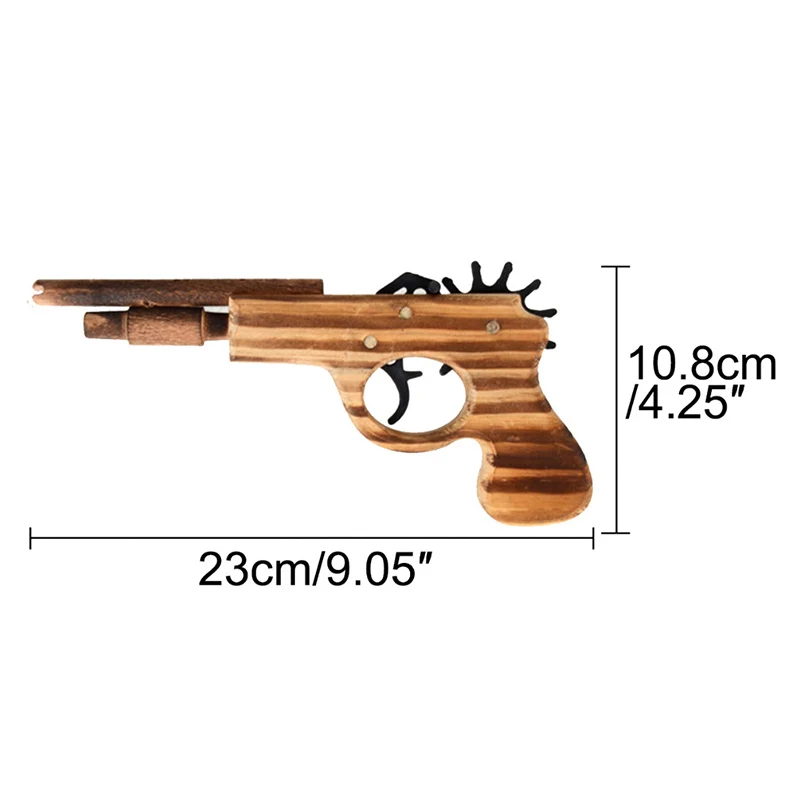 discounted 1pcs/set Bullet Rubber Band Launcher Wooden Gun Hand Pistol Guns Shooting Toy Gifts Boys Outdoor Fu