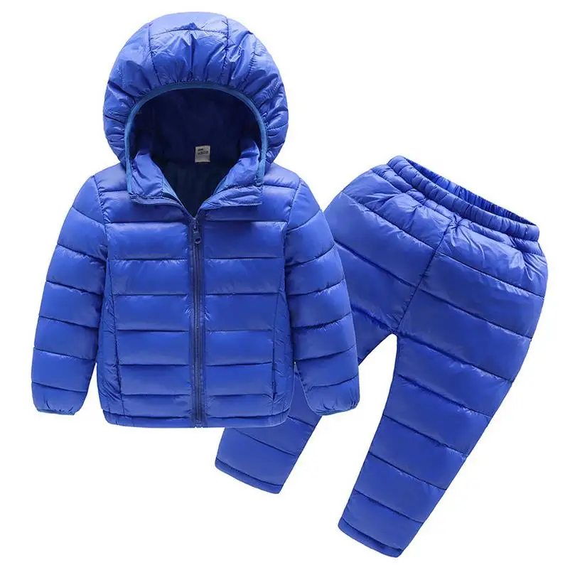 

2019 Sale Real Roupas Infantis Menino Winter Children Down Jacket Snowsuit Ski Suit Clothing Set Warm Hooded Parka + Pants