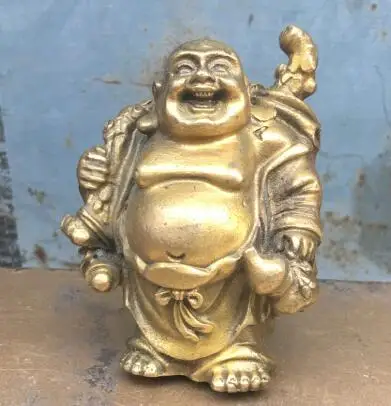 Details about   Chinese Buddhism Bronze Copper Auspicious Wealth Laughter Maitreya Buddha Statue 