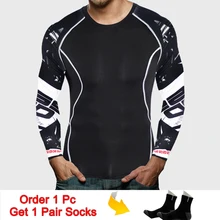 SEXYWG размера плюс Мужская футболка компрессионные колготки для фитнеса футболка для бега дышащая Спортивная Рашгард с длинным рукавом Одежда для велоспорта