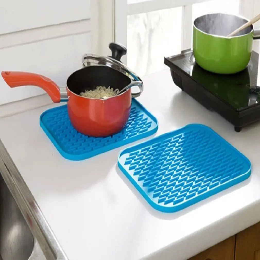 

Non-slip Heat Resistant Dining Table Mats Coffee Cup Multifunction Square Hung Waterproof Silicone Pads Holder Pad Mat