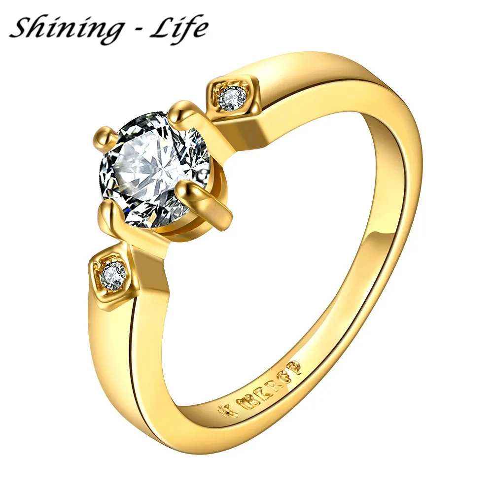 Wholesale New Fine Fashion Ring Jewelry Gold Color Wedding Rings Top