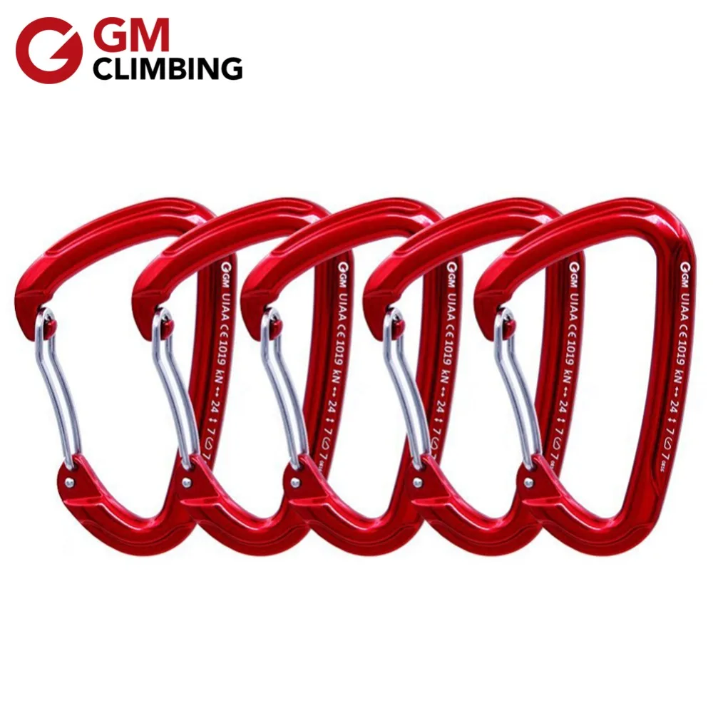 

GM CLIMBING Carabiner 24kN Wire Gate Carabiner D Buckle CE / UIAA for Quickdraw Rescue Mountaineering Equipment