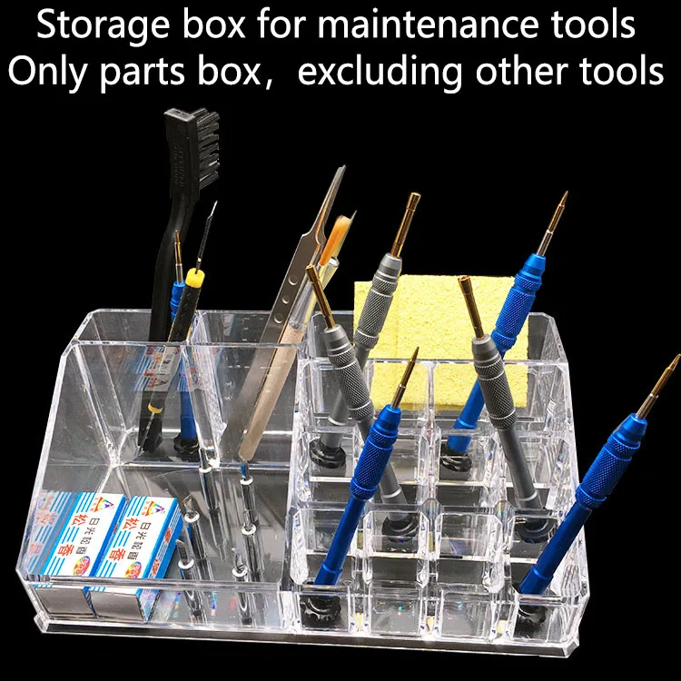 

Mobile repair parts box Brush screwdriver holder Desktop storage rack BGA repair kit Parts rack