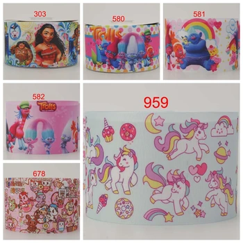 

NEW 50 yards 3" 75mm cartoon pattern ribbon printed grosgrain ribbon free shipping