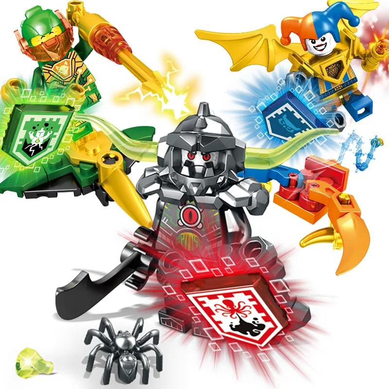 Hot squishyly Nexo Knight Figure Clay Moorington Aaron Fox Compatible with kai zhi Building Block movie Toys for Children jm51