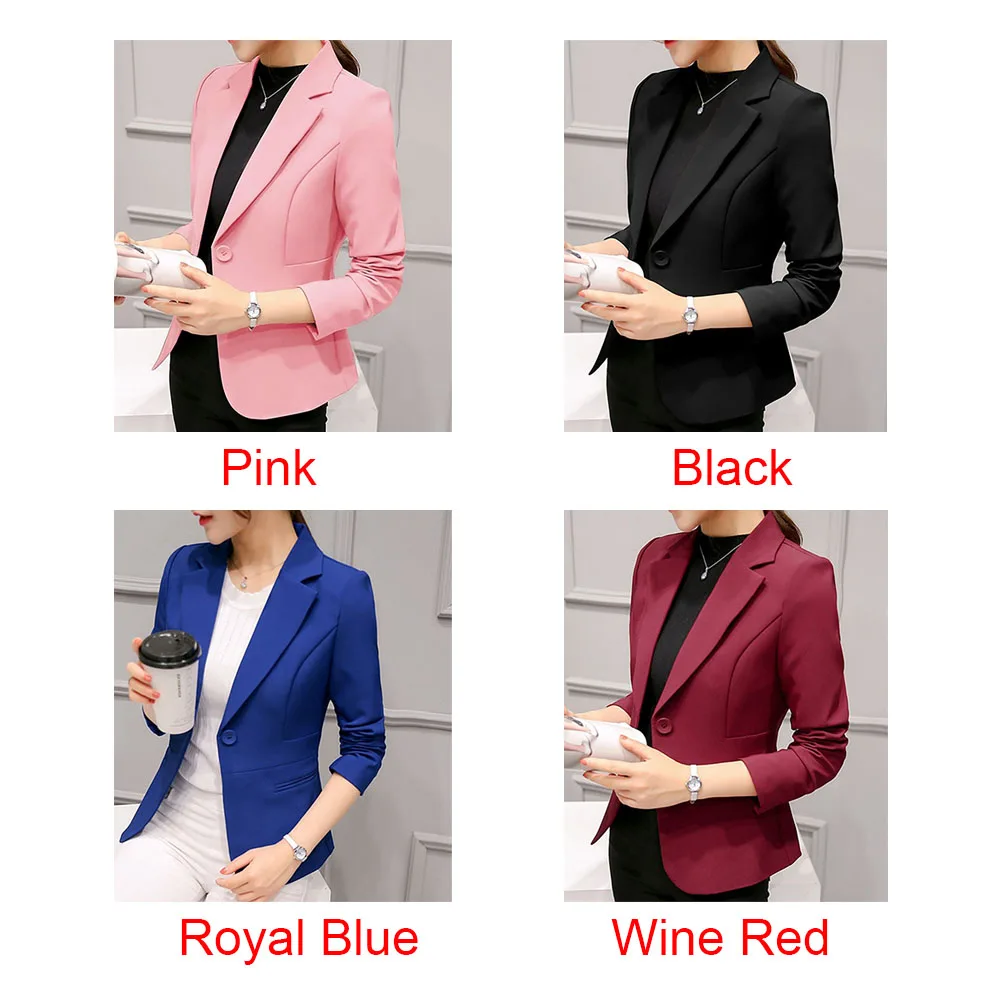Women Ladies Coat Casual Slim Fit Blazer Long Sleeve Office Fabala Outwear Business Suit