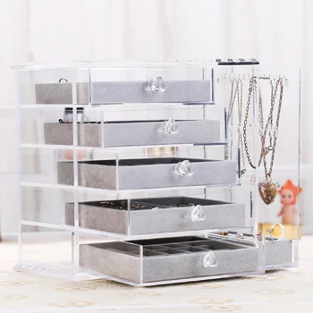 

Large jewelry storage box Acrylic Make Up Organizer Drawer makeup case Jewelry Storage Holder 5 Drawers storage box
