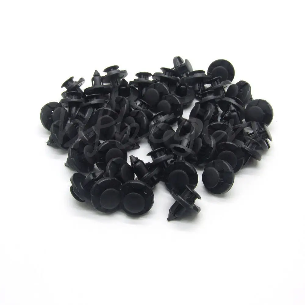 50pcs 8mm Hole Nylon Rivets Fastener Bumper Fender Push Type Clips 01553-09321 for Nissan