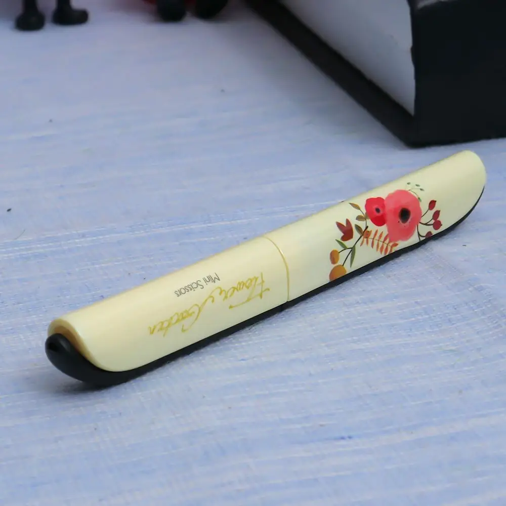 1 шт. Горячая креативная Ручка Kawaii пластик цветочный узор Скрапбукинг Ножницы DIY Инструменты для детей студентов подарок - Цвет: Цвет: желтый