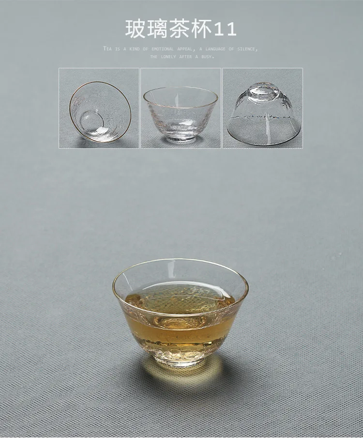 Японский стеклянный чай кунг-фу ручной работы Описание Пномпеня небольшой чайный стакан мастер-чашка молоток теплоизоляция и термостойкость