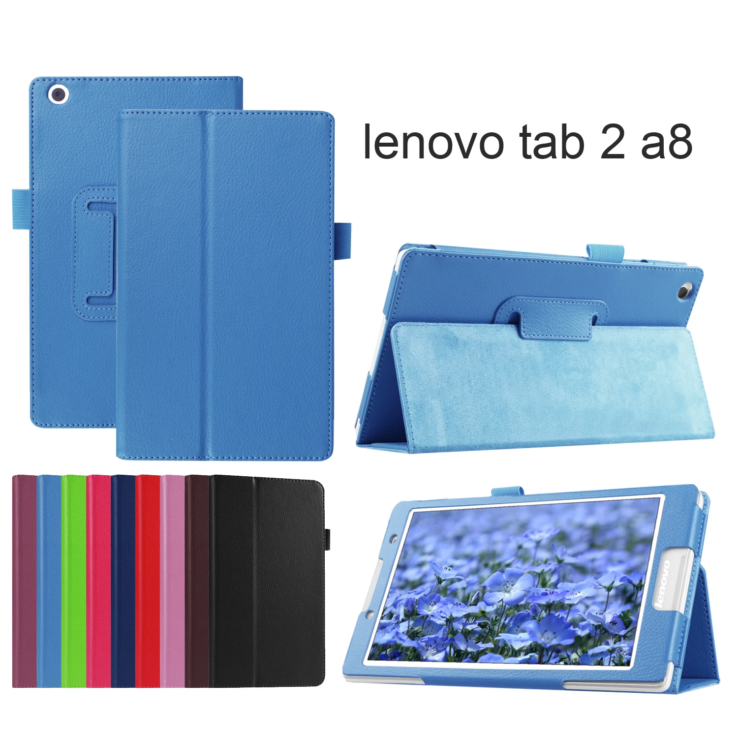 Искусственная кожа задняя крышка Защитная Пленка чехол для lenovo Tab 2 A8-50 A8-50F A8-50LC B3-850F TB3-850M чехол+ Защитная пленка на экран+ стилус