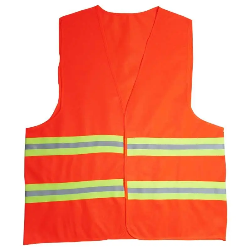 

silver reflective Polyester orange reflective vests Security Safety Vest Jacket Reflective Strips Work Wear Size 70*57cm